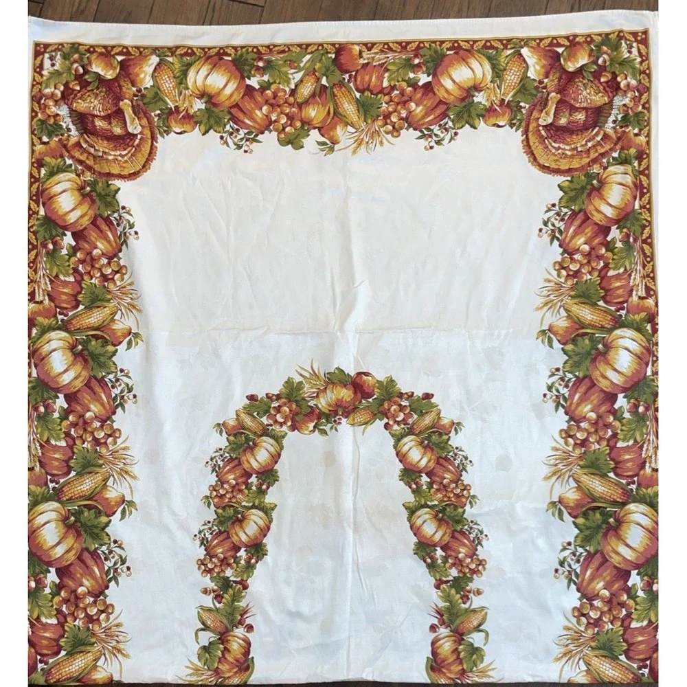 Vtg Thanksgiving Tablecloth 56
